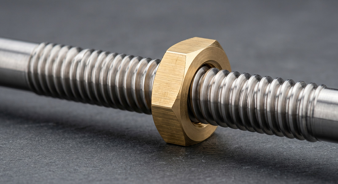 Precision stepper motor threaded shaft for linear motion and zero backlash applications
