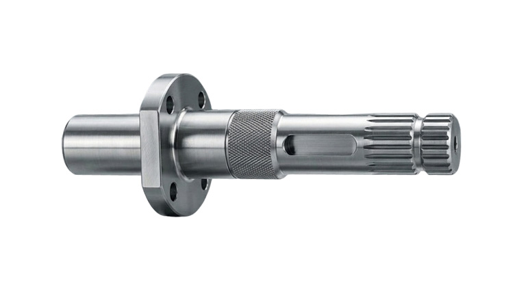 precision-machined-flanged-splined-knurled-shaft