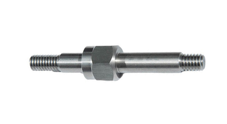 Precision CNC machined threaded motor shaft for agricultural mowers and diesel engine actuators