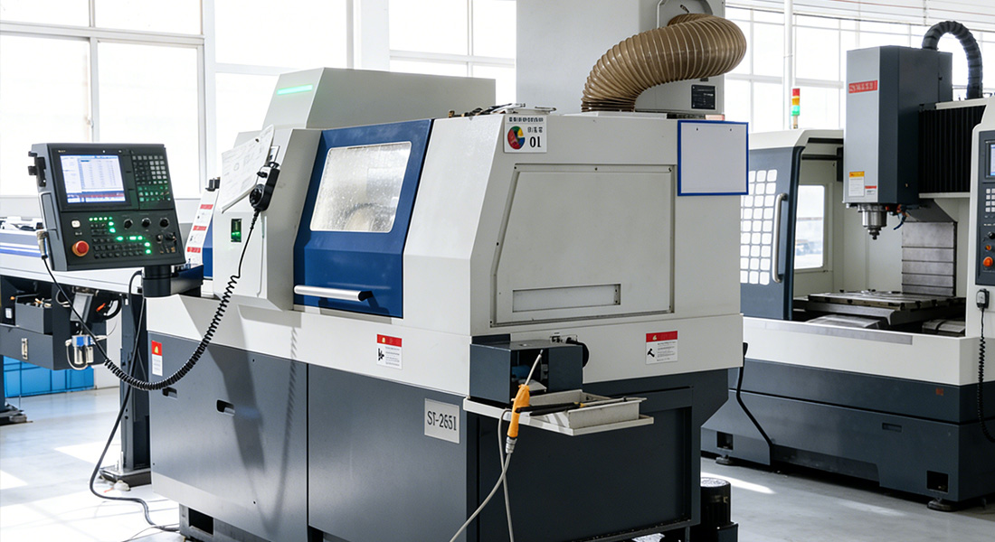 Wide-angle view of a large-scale, automated industrial factory floor featuring CNC 4/5-axis centers.